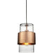 Single Hanging Ceiling Pendat & 2x Matching Wall Lights - Copper Hammered Dimmable Set