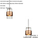 2 PACK Hanging Ceiling Pendant Light - Hammered Copper Plate & Textured Clear Glass - 10W LED E27