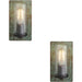 2 PACK Verdigris Bronze Dimmable Wall Light - Clear Round Glass Shade - 10W LED E27