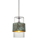 Single Hanging Ceiling Pendat & 2x Matching Wall Lights - Verdigris Hammered Dimmable Set