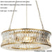 Hanging Ceiling Pendant Light - Warm Brass Plate With Crystal And Clear Glass - 6 X 6W LED E14