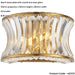 Glass Dimmable Wall Light - Concave Effect Clear Crystals - Warm Brass Edge