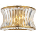 Glass Dimmable Wall Light - Concave Effect Clear Crystals - Warm Brass Edge