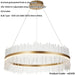 Hanging Ceiling Pendant Light - Brushed Gold Plated Finish & Clear Glass - 83W LED (Smd 2835) Warm White