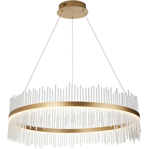 Hanging Ceiling Pendant Light - Brushed Gold Plated Finish & Clear Glass - 83W LED (Smd 2835) Warm White