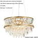 Hanging Ceiling Pendant Light - Warm Brass Plate With Crystal And Clear Glass - 9 X 6W LED E14