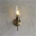 Antique Brass Dimmable Wall Light - Clear Glass Shade - 6W LED E14 Candle