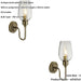 2 PACK Antique Brass Dimmable Wall Light - Clear Glass Shade - 6W LED E14 Candle