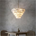 Hanging Ceiling Pendant Light - Antique Gold Paint With White & Clear Glass - 9 X 6W LED E14