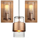 Single Hanging Ceiling Pendat & 2x Matching Wall Lights - Copper Hammered Dimmable Set