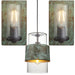 Single Hanging Ceiling Pendat & 2x Matching Wall Lights - Verdigris Hammered Dimmable Set