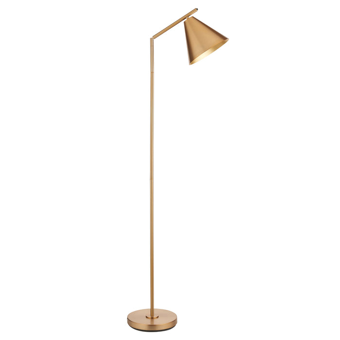 1580mm Tall Floor Lamp - Warm antique brass plate - Modern Metal Shade - 10W LED E27