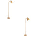 2 PACK 1580mm Tall Floor Lamp - Warm antique brass plate - Modern Metal Shade - 10W LED E27