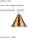 Hanging Ceiling Pendant Light - Warm antique brass plate - 10W LED E27
