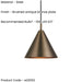 2 PACK Hanging Ceiling Pendant Light - Brushed antique bronze plate - 10W LED E27