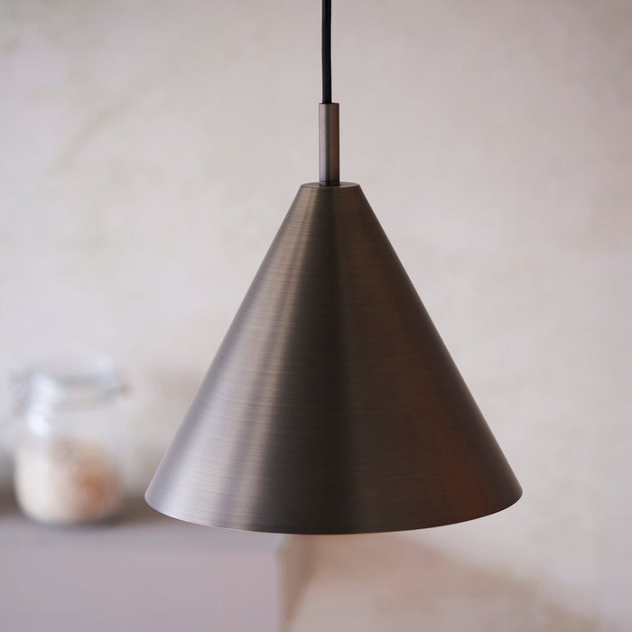 Hanging Ceiling Pendant Light - Brushed antique bronze plate - 10W LED E27
