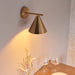 Dimmable Wall Light - Warm antique brass plate - Modern Metal Shade Sconce