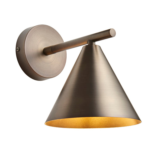 Dimmable Wall Light - Brushed antique bronze plate - Modern Metal Shade Sconce