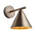 Dimmable Wall Light - Brushed antique bronze plate - Modern Metal Shade Sconce