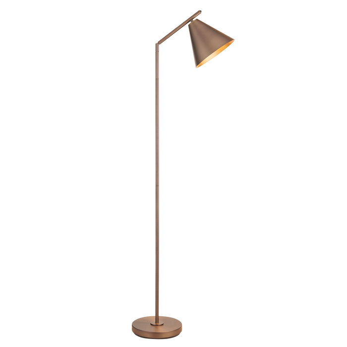 1580mm Tall Floor Lamp - Brushed antique bronze plate - Modern Metal Shade - 10W LED E27