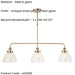 Hanging Ceiling Pendant Light - Antique brass plate & clear glass - 3 x 10W LED E27