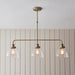 Hanging Ceiling Pendant Light - Antique brass plate & clear glass - 3 x 10W LED E27