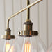 Hanging Ceiling Pendant Light - Antique brass plate & clear glass - 3 x 10W LED E27