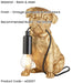 2 PACK Vintage Gold Pug Puppy Table Lamp - Cute Dog Bedside Dog Table Light - 7W LED E14