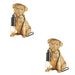 2 PACK Vintage Gold Pug Puppy Table Lamp - Cute Dog Bedside Dog Table Light - 7W LED E14