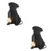 2 PACK Matt Black Pug Puppy Table Lamp - Cute Dog Bedside Dog Table Light - 7W LED E14