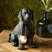 2 PACK Matt Black Labrador Puppy Table Lamp - Cute Dog Bedside Dog Table Light - 7W LED E14