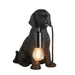 Matt Black Labrador Puppy Table Lamp - Cute Dog Bedside Dog Table Light - 7W LED E14