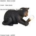 Matt Black Kitten Table Lamp - Cute Dog Bedside Cat Table Light - 7W LED E14