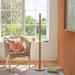 2 PACK 1340mm Tall Floor Lamp - Natural bamboo - Round Stacked Wooden Stem - 10W LED E27