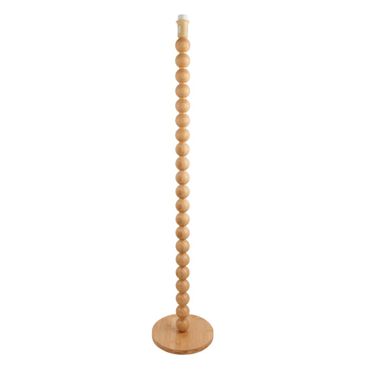 1340mm Tall Floor Lamp - Natural bamboo - Round Stacked Wooden Stem - 10W LED E27