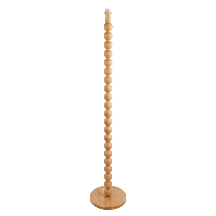 1340mm Tall Floor Lamp - Natural bamboo - Round Stacked Wooden Stem - 10W LED E27