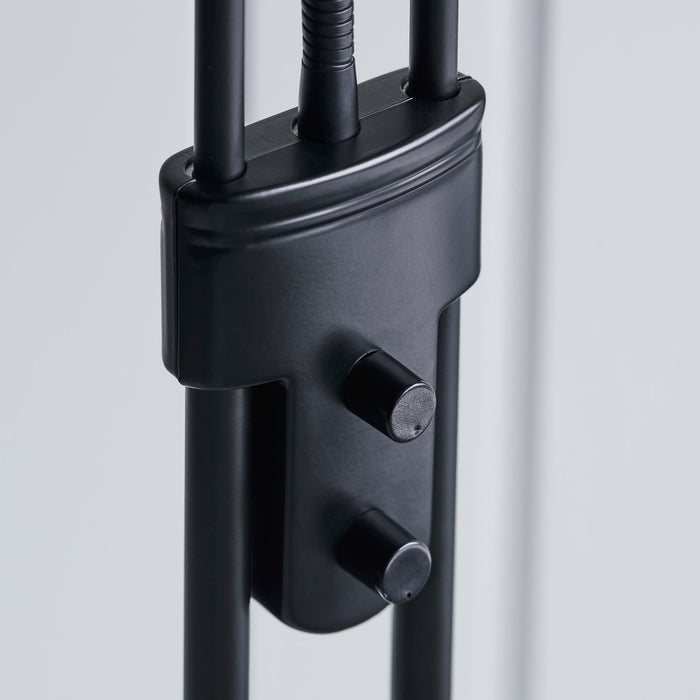 1800mm Tall Mother & Child Floor Lamp - Matt black & opal glass - 230W R7s (117mm) & 33W G9