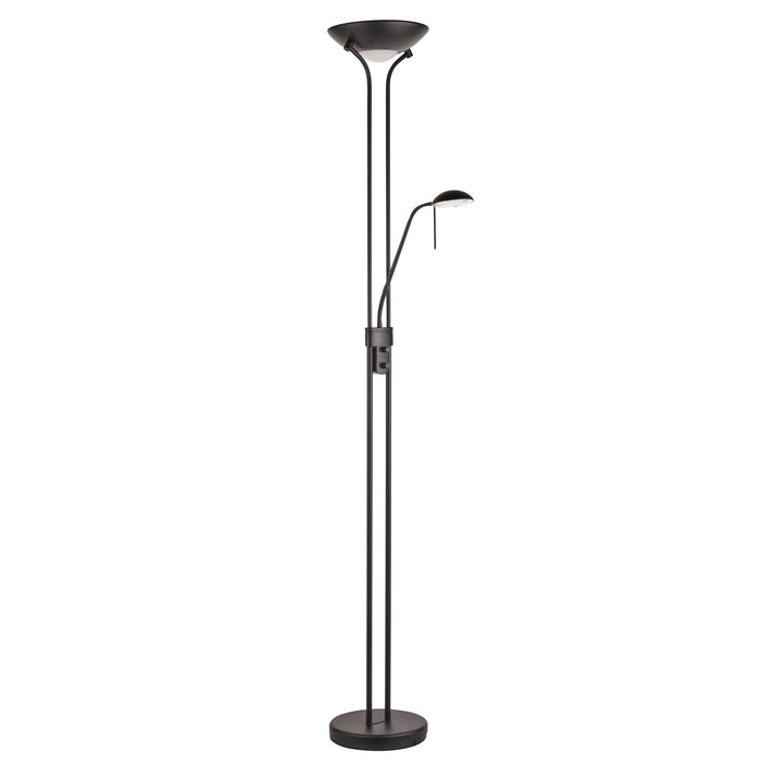 2 PACK 1800mm Tall Mother & Child Floor Lamp - Matt black & opal glass - 230W R7s (117mm) & 33W G9