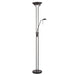 2 PACK 1800mm Tall Mother & Child Floor Lamp - Matt black & opal glass - 230W R7s (117mm) & 33W G9