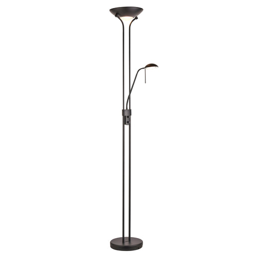 1800mm Tall Mother & Child Floor Lamp - Matt black & opal glass - 230W R7s (117mm) & 33W G9