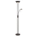 1800mm Tall Mother & Child Floor Lamp - Matt black & opal glass - 230W R7s (117mm) & 33W G9
