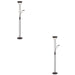 2 PACK 1800mm Tall Mother & Child Floor Lamp - Matt black & opal glass - 230W R7s (117mm) & 33W G9