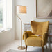 2 PACK 1550mm Tall Floor Lamp - Brushed aged brass plate & natural linen Shade - 10W LED E27