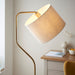 1550mm Tall Floor Lamp - Brushed aged brass plate & natural linen Shade - 10W LED E27