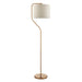 1550mm Tall Floor Lamp - Brushed aged brass plate & natural linen Shade - 10W LED E27