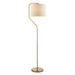 1550mm Tall Floor Lamp - Brushed aged brass plate & natural linen Shade - 10W LED E27