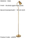 2 PACK 1630mm Tall Floor Lamp - Brushed aged brass plate Shade - Adjustable Head - 7W LED GU10