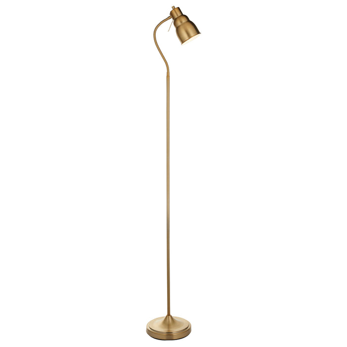 1630mm Tall Floor Lamp - Brushed aged brass plate Shade - Adjustable Head - 7W LED GU10