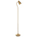1630mm Tall Floor Lamp - Brushed aged brass plate Shade - Adjustable Head - 7W LED GU10