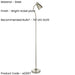 2 PACK 1630mm Tall Floor Lamp - Bright nickel plate Shade - Adjustable Head - 7W LED GU10